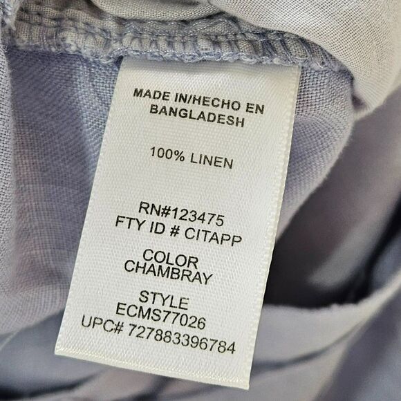 Ellen Tracy Company 100% Linen Shorts Womens Size M Chambray ECMS77026 Blue - Picture 4 of 5